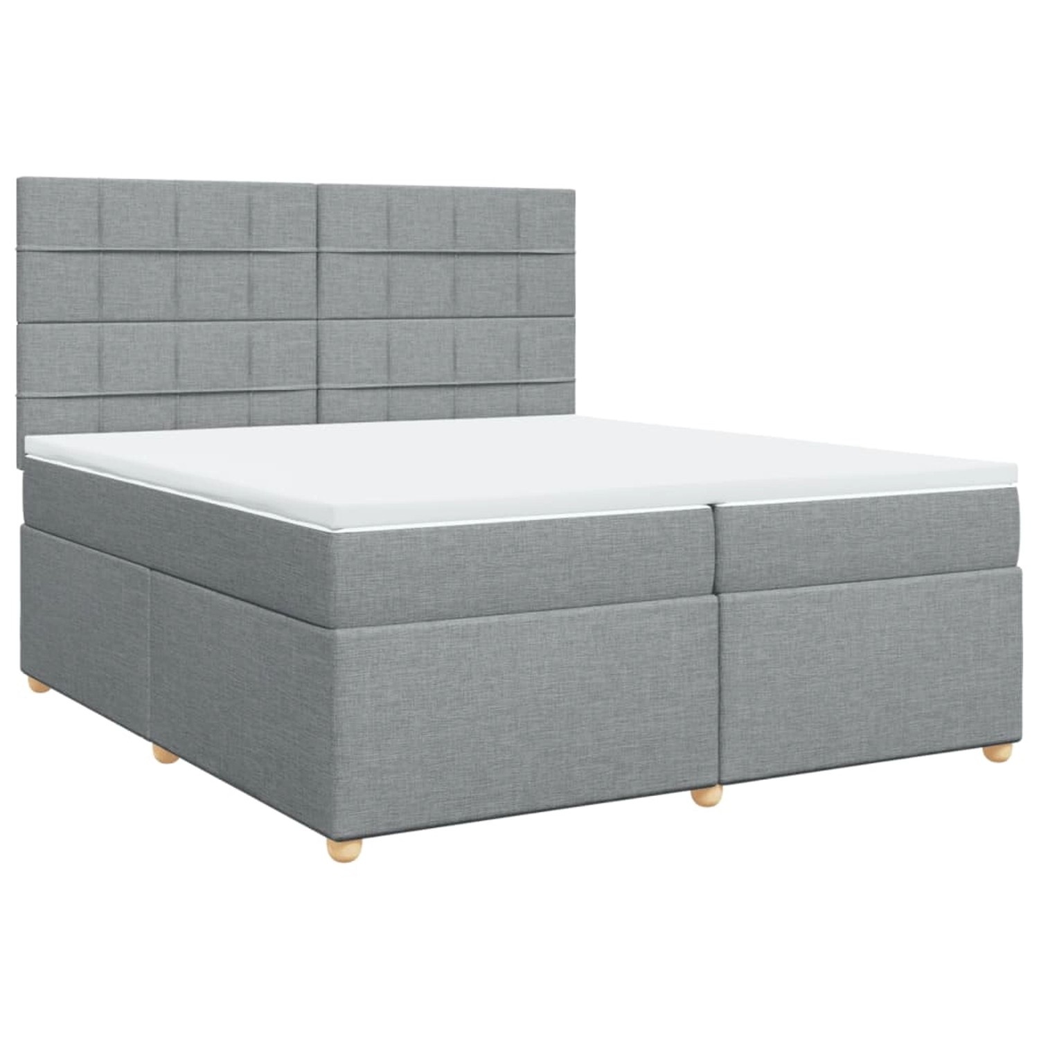 vidaXL Boxspringbett mit Matratze Hellgrau 200x200 cm Stoff 3291387 günstig online kaufen