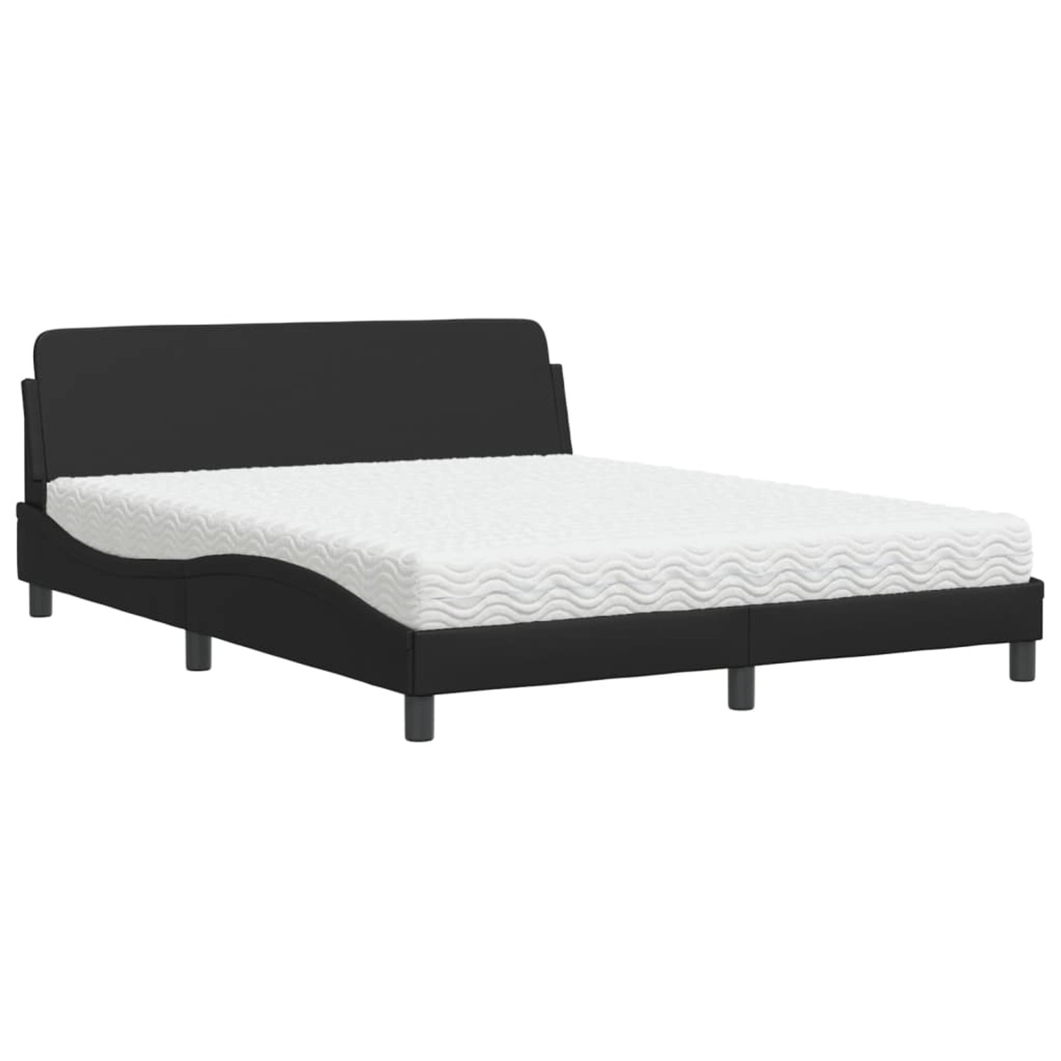 Thumbnail - vidaXL Bett mit Matratze Schwarz 160x200 cm Kunstleder Modell 22009075