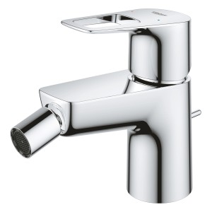Glänzende Grohe QuickFix Bidetarmatur Start Loop mit Zugstangen-Ablaufgarnitur.