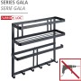 Wenko Gala Multifunktionsregal mit 6 Haken, Küchenhelfer aus schwarzem Metall.