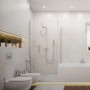 Modernes Badezimmer mit Briloner LED-Einbaustrahlern (3er-Set, weiß) in der Decke.