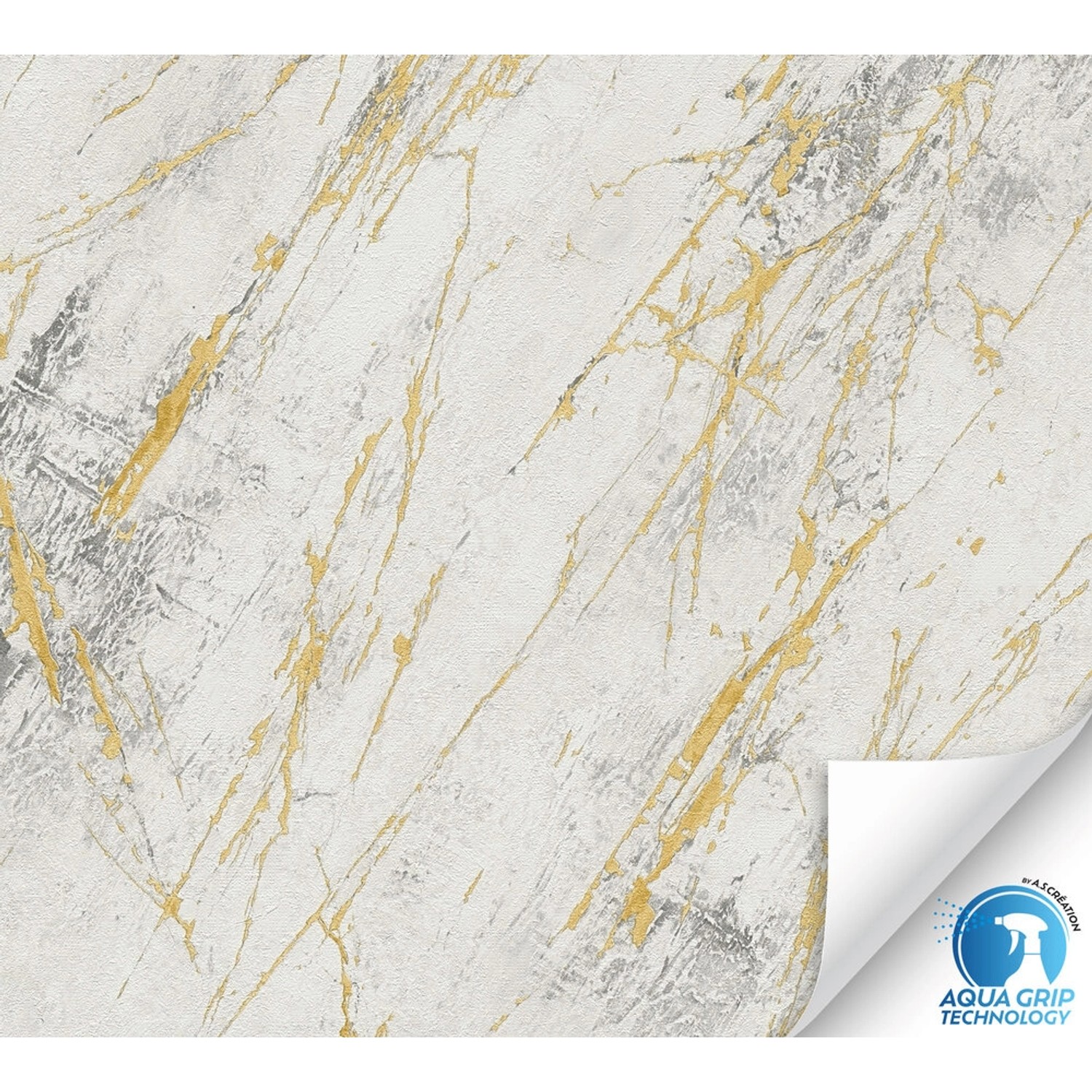 A.S. Création Vorgeleimte Vliestapete Marmoroptik Grau und Gold 10,05 m x 0 günstig online kaufen