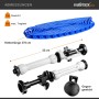 Walimex 3-fach Hintergrund Wandmontageset: blaue Kette, weiße Expander, Gegengewicht. Maße: 32 cm Expander, 370 cm Kette, 6 kg Traglast.