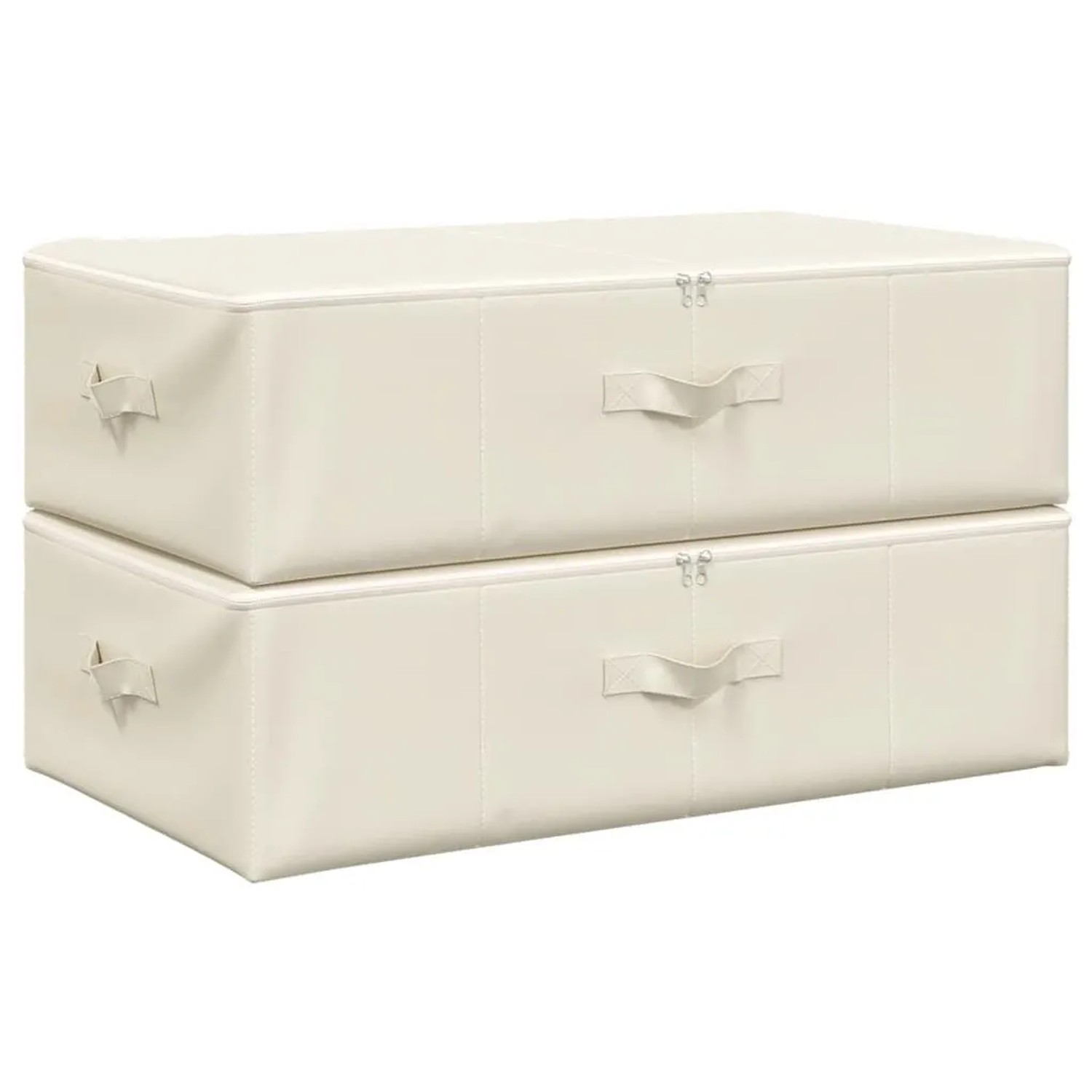 vidaXL Aufbewahrungsboxen 2 Stk Stoff 70x40x18 cm Creme 332908