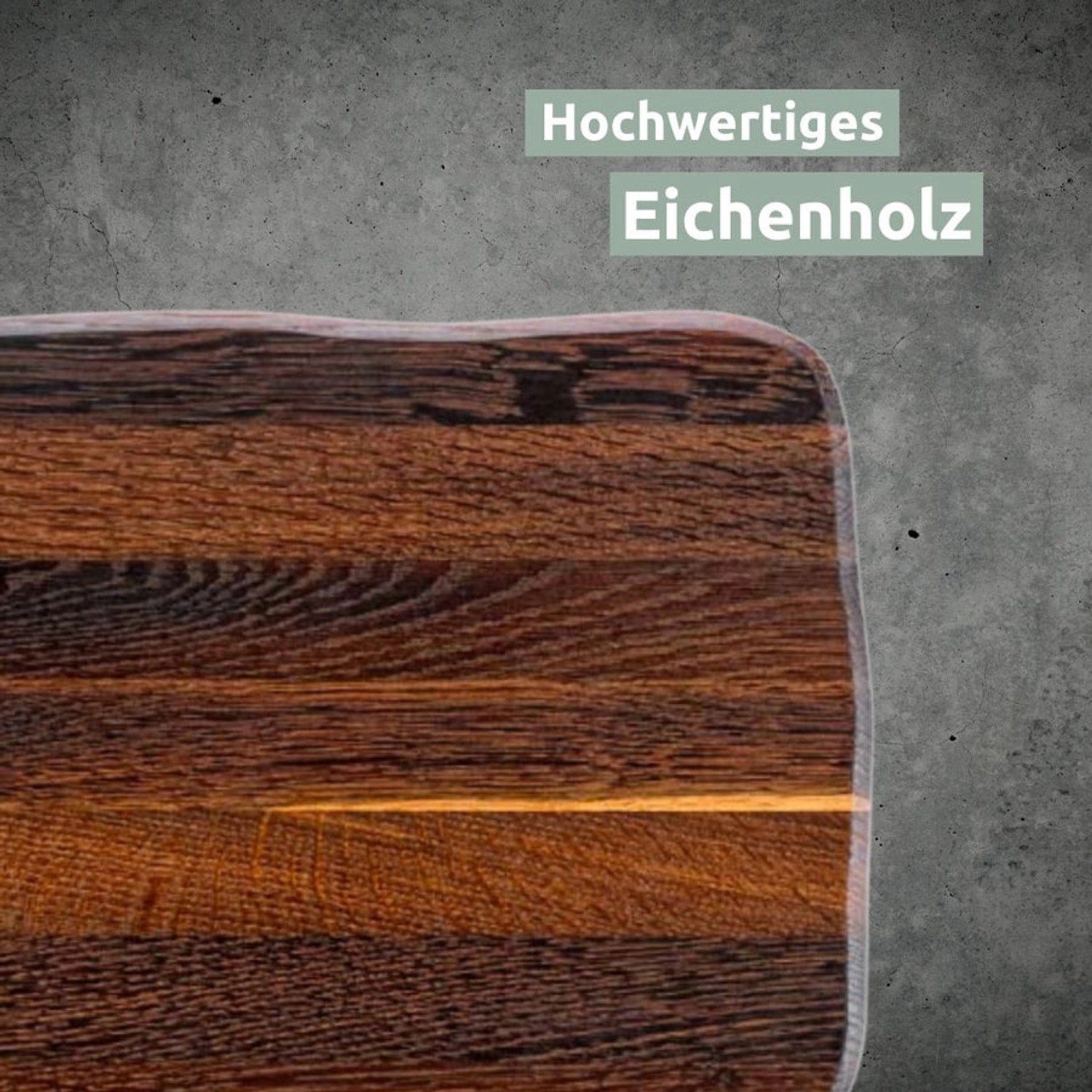 Holz4home Schneidebrett aus dunkler Eiche, Maserung sichtbar.