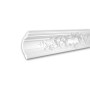 Weiße PROFHOME Eckleiste (200 cm) aus Polyurethan mit Rokoko/Barock Stil für Decke.