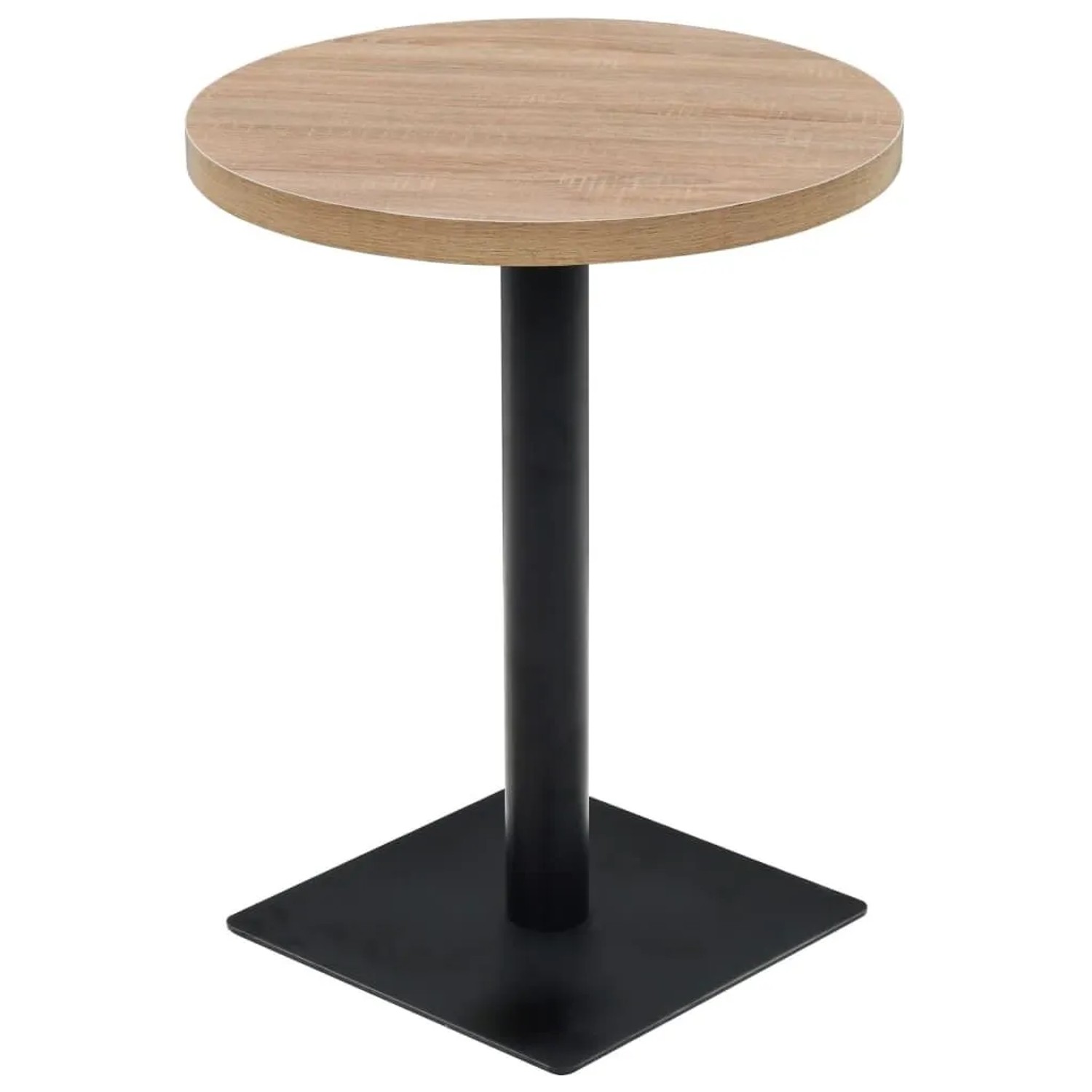 DELUKE Bistrotisch MARV Rund 60x75cm Eichenoptik Esstisch Kleiner Tisch Cafe Gartentisch Balkontisch Outdoortisch