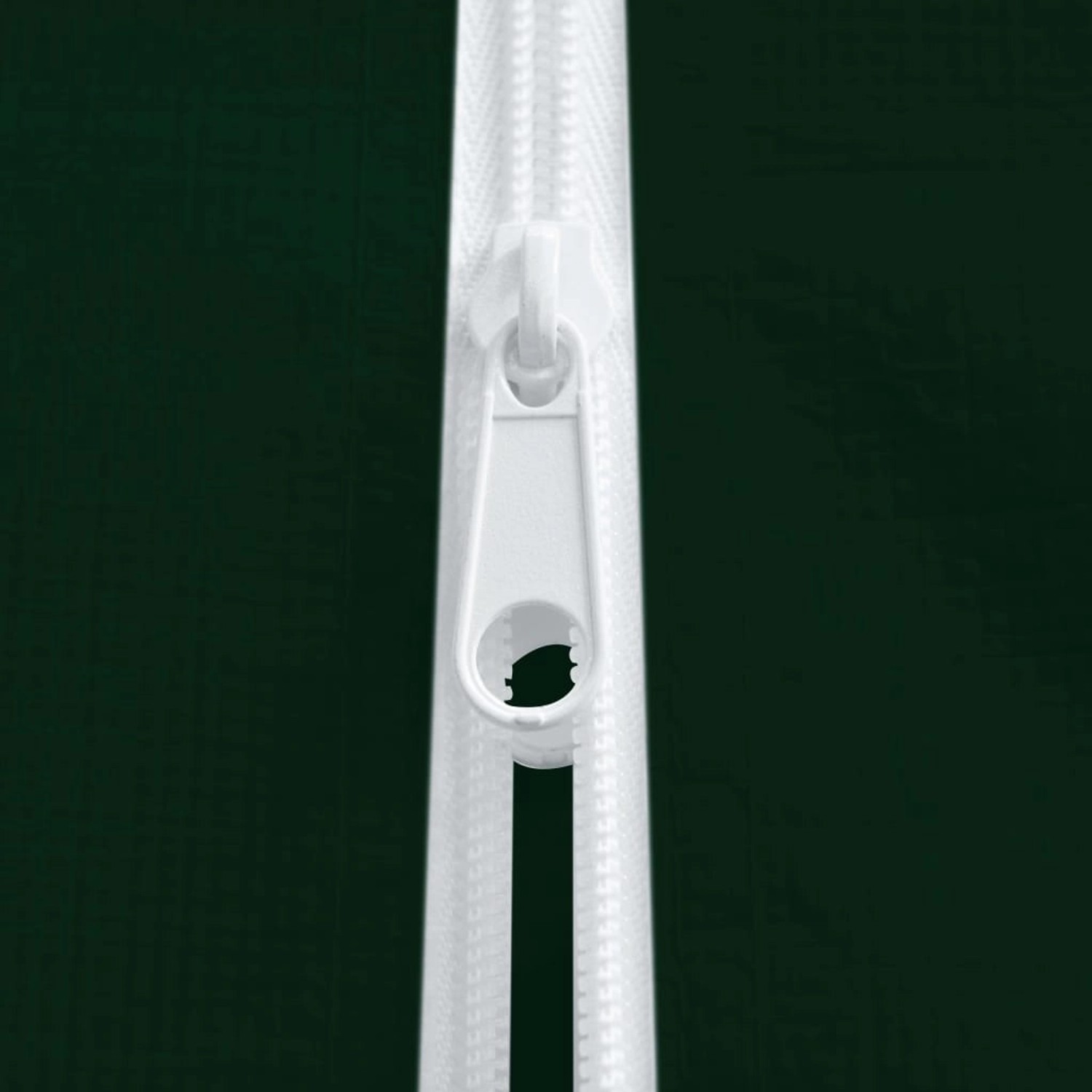 Detailaufnahme: Reißverschluss am grünen vidaXL Partyzelt mit Seitenwänden.