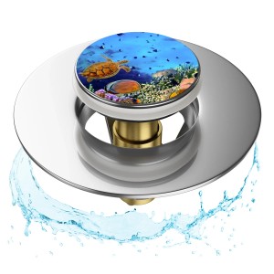 Sanilo Pop Up Waschbeckenstöpsel Ocean mit Unterwassermotiv.
