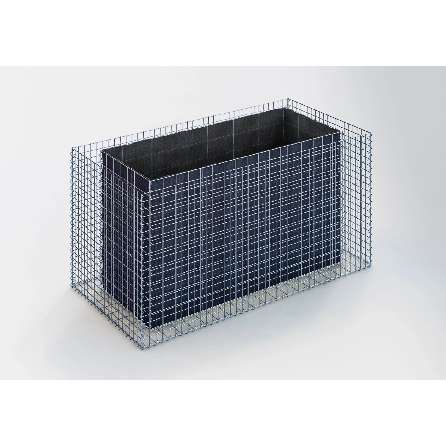 Gabiona Gabionen-Hochbeet, eckig, 100x200x100 cm, Maschenweite 5x5 cm, Wandstärke 15 cm.