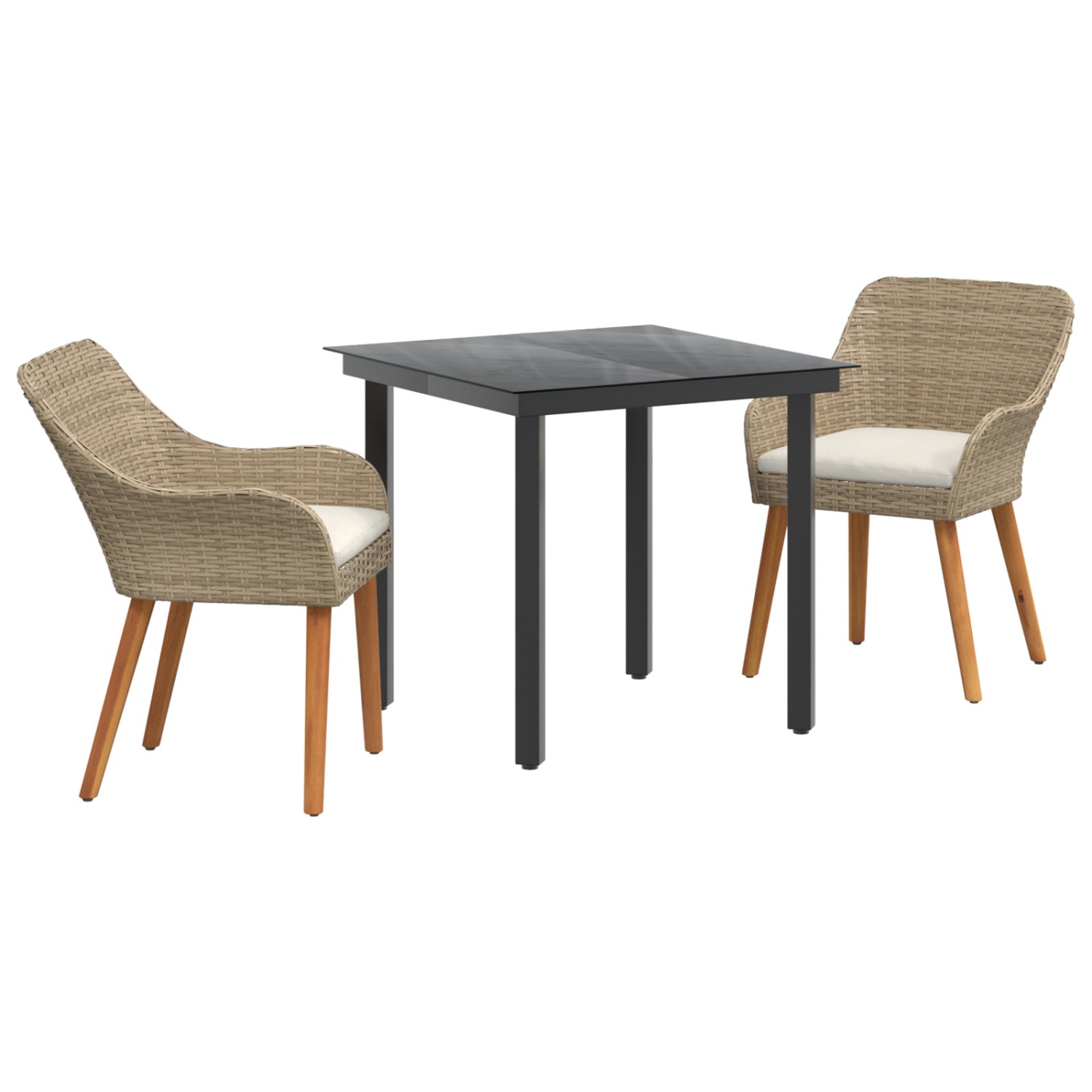 vidaXL 3-Teiliges Garten-Essset Beige Poly Rattan 3261698 günstig online kaufen