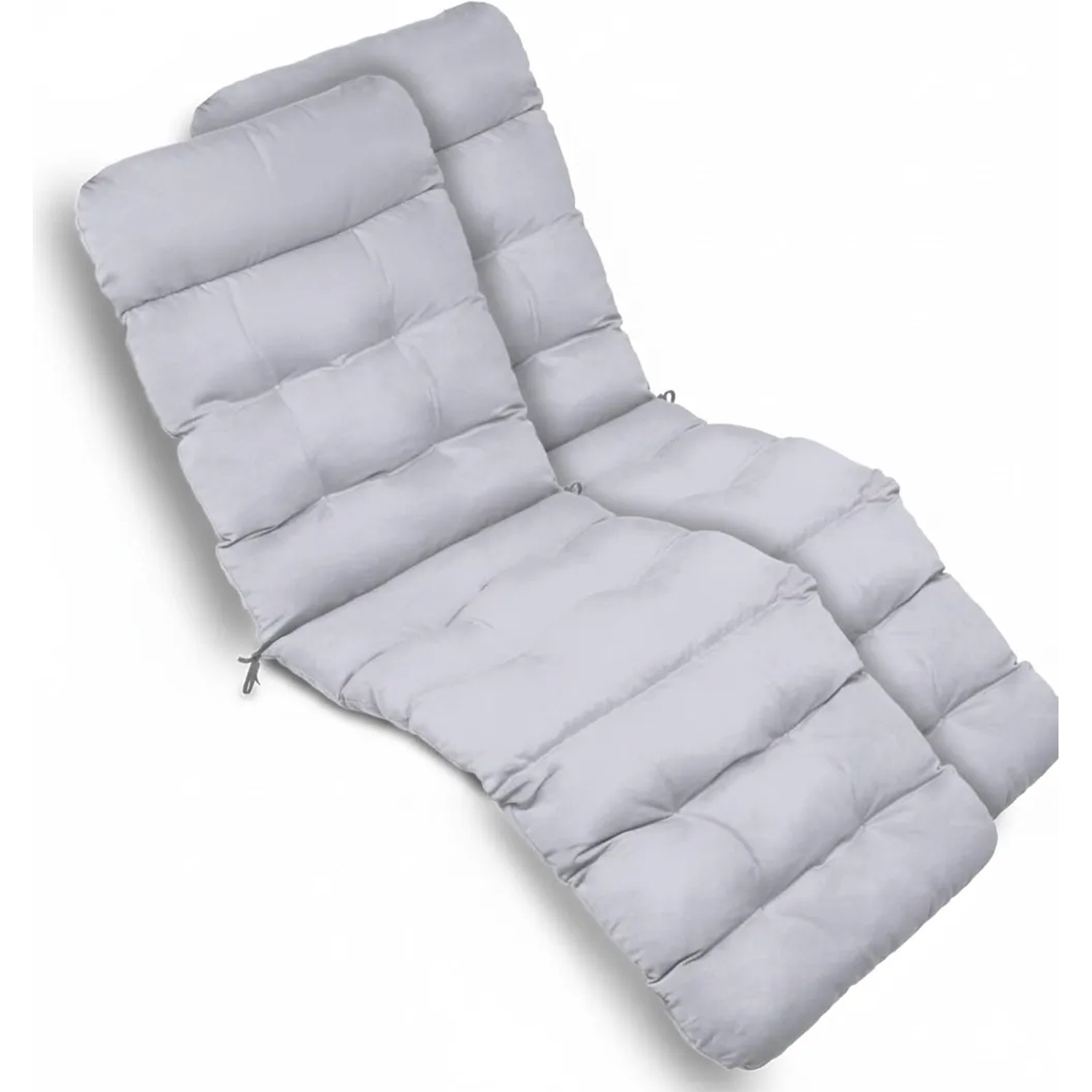 Beautissu Flair DC Deckchairauflage 200x50x8cm Hellgrau 2tlg