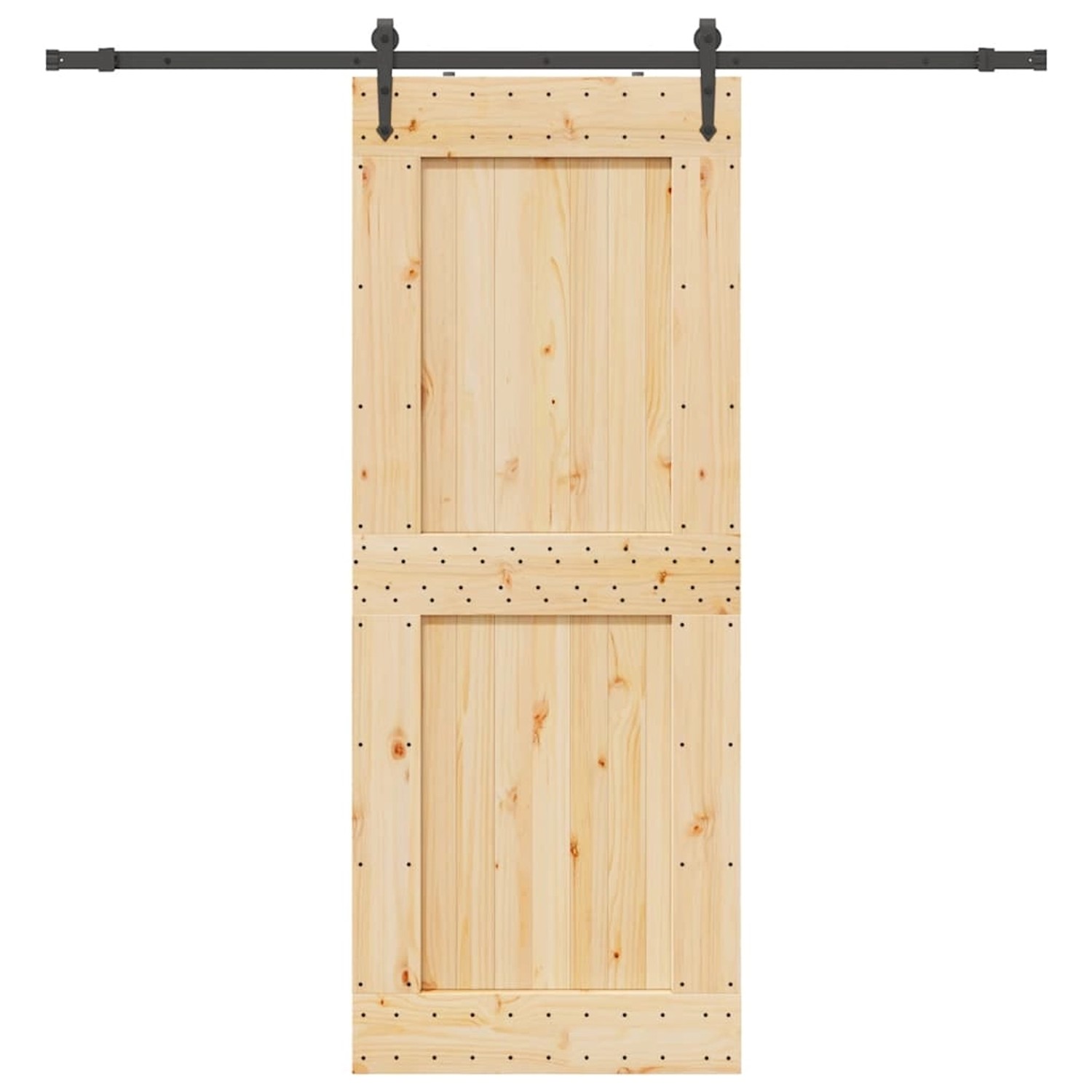 vidaXL Schiebetür mit Beschlag 90x210 cm Massivholz Kiefer 3332745 günstig online kaufen