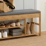 SoBuy Schuhbank mit Sitzfläche und Schubladen Sitzbank Natur Bambus FSR47-N_9