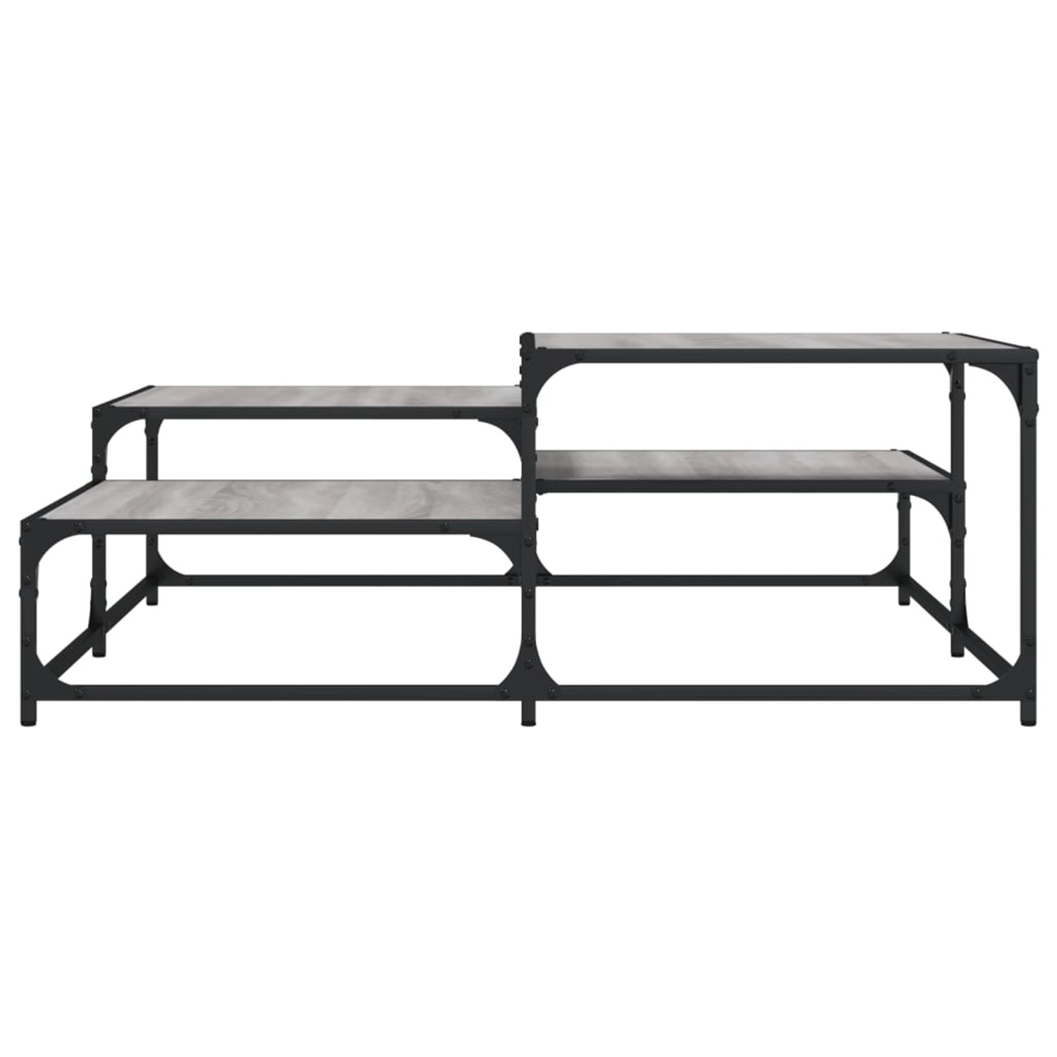 Quadratischer Couchtisch in Grau Sonoma mit Metallgestell, 107x107x40 cm.
