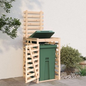 DELUKE 1er Mülltonnenbox Kiefernholz BOUMI 84x90x128,5cm Natur Mülltonnenverkleidung Für 1 Tonne Müllbox Aus Holz