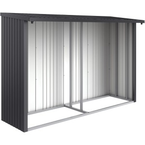 Biohort Rückwand für Woodstock 300 Kaminholzregal, dunkelgrau-metallic, Stahlblech.