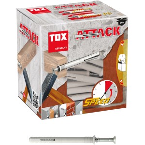 Tox Nageldübel Attack 8/100, 50 Stück, im Karton. Dübel für schnelle Montage in Holz und Mauerwerk.