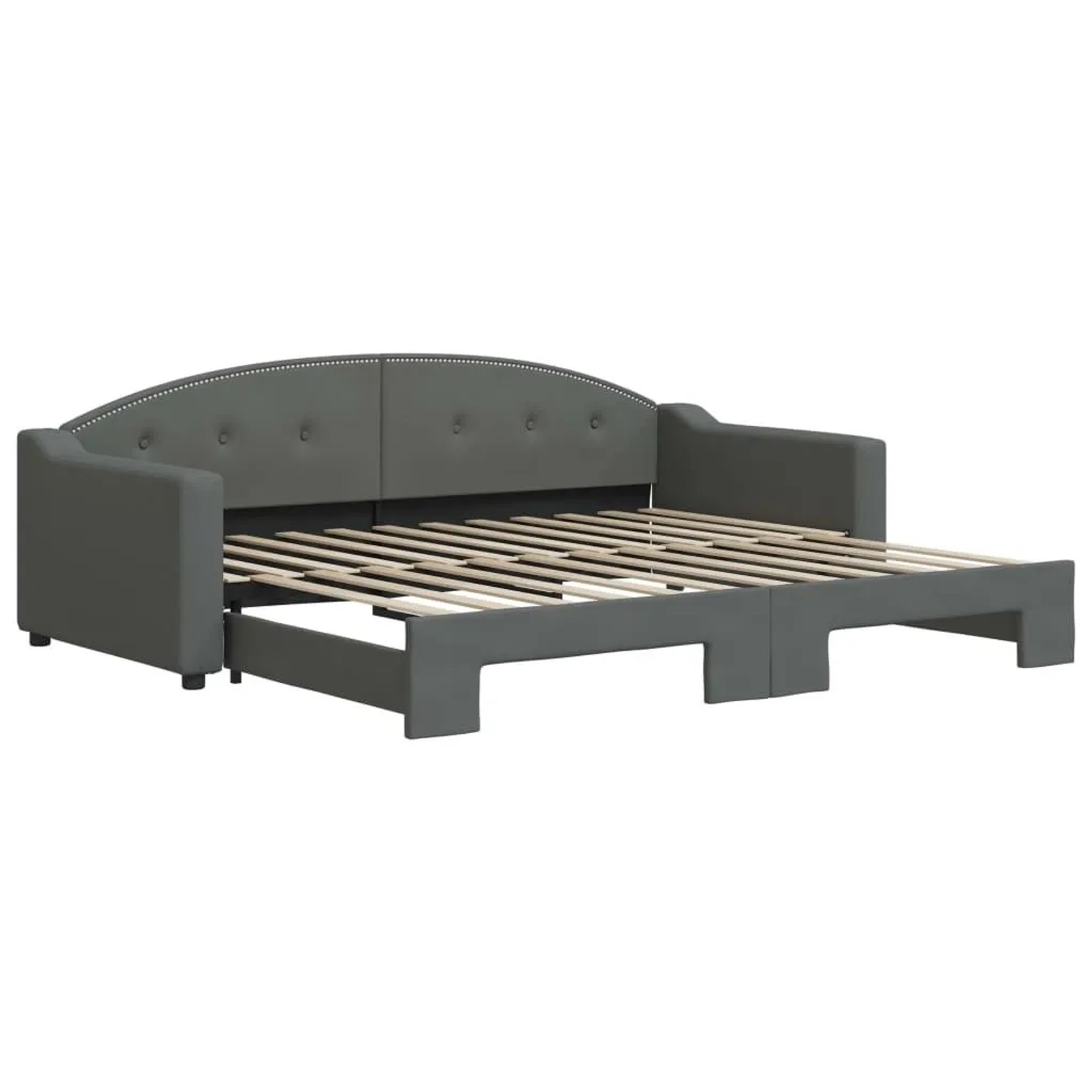 vidaXL Tagesbett Ausziehbar Dunkelgrau 90x200 cm Stoff 3197531