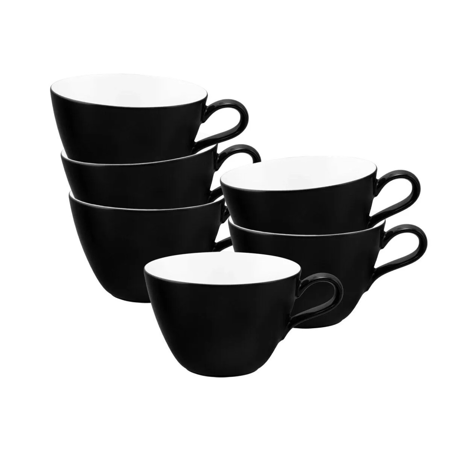 Seltmann Weiden Life Fashion Milchkaffeetasse 370 ml 6er Set Glamorous Black