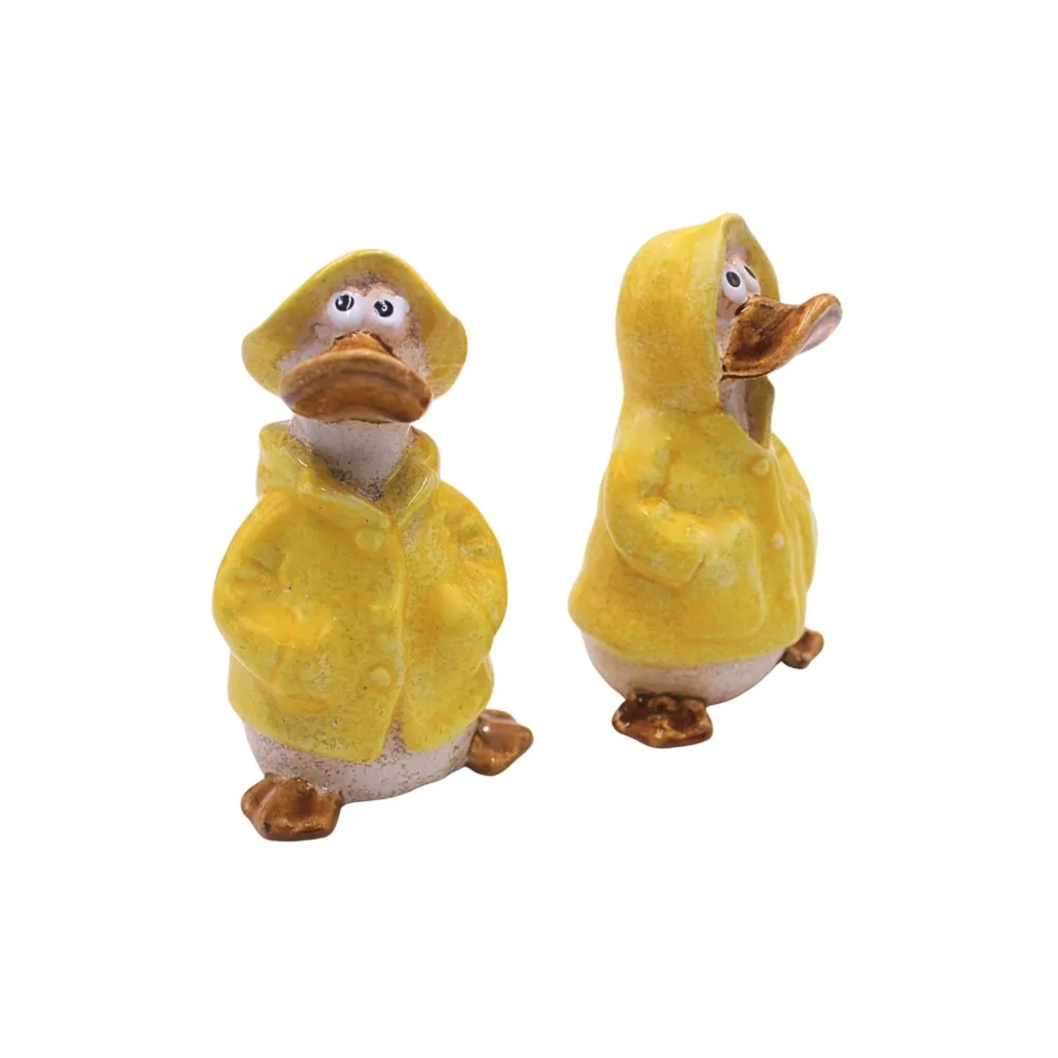 Dekohelden24 2er Set Dekofiguren Ente Deko Enten Entenfiguren Gartenfigur Ente L/B/H 6 x 6 x 11 cm_6