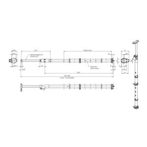 Kesseböhmer Achsrohr Set LeMans II Silbergrau 720 Bis 900 mm Höhenverstellbar