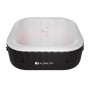 Juskys SpaLuxe aufblasbarer Whirlpool schwarz-weiß mit LED-Beleuchtung. Robuster Hot Tub für entspannende Massage.