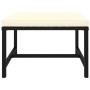 vidaXL Fußbank, Teil des 10-tlg. Garten-Lounge-Sets, Poly Rattan schwarz mit cremeweißem Kissen.