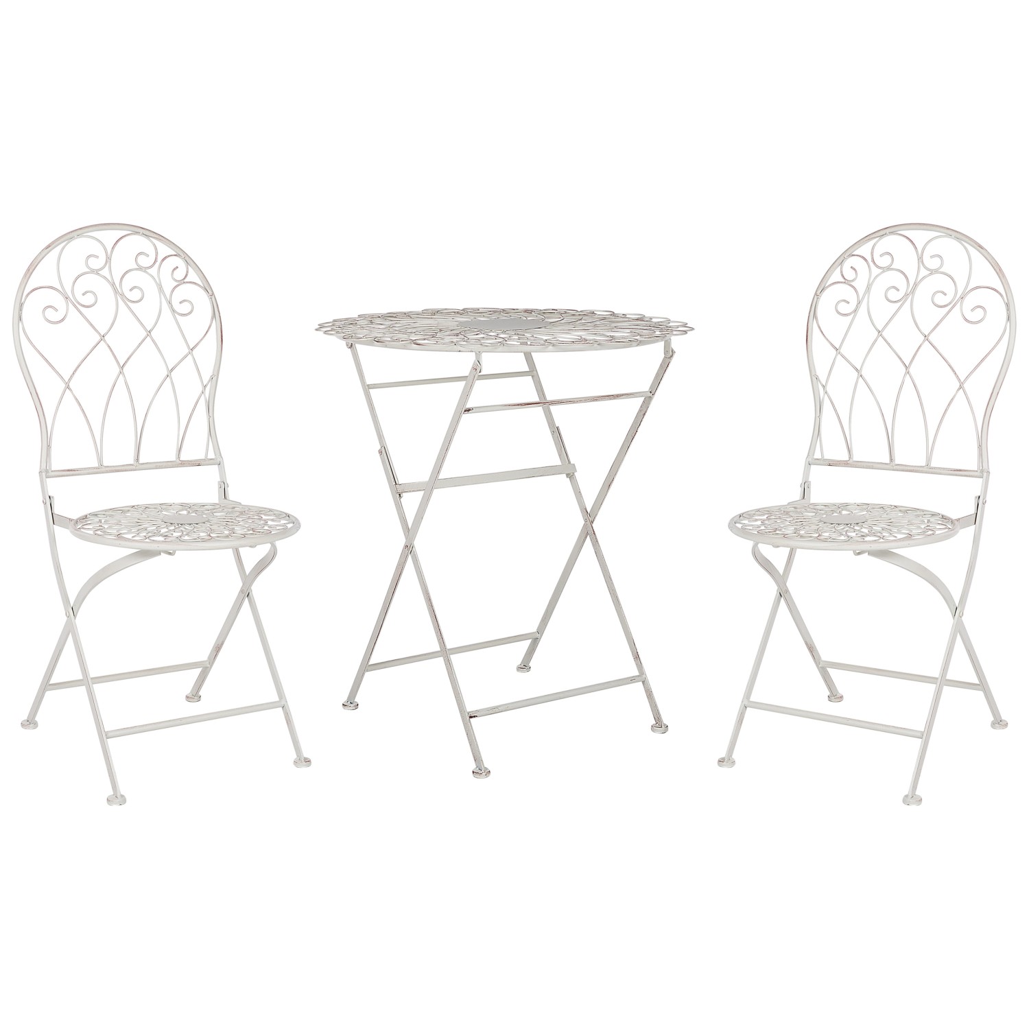 Beliani Bistro Set STIFFE Cremeweiß