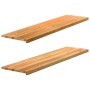 vidaXL Fensterbänke 2 Stk Hellbraun 160x40x2 cm Massivholz Eiche 4009164