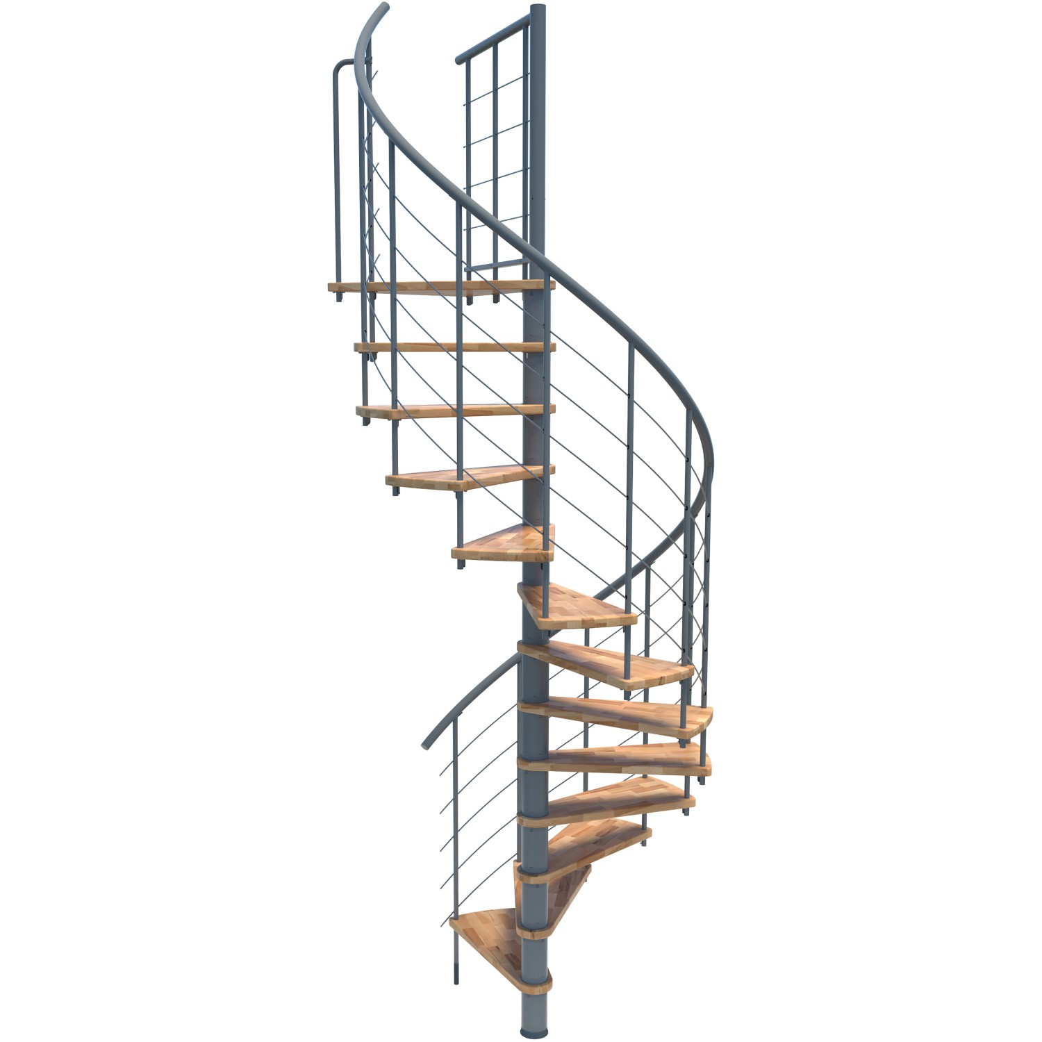 Minka Spindeltreppe Venezia Smart Buche Grau Ø100 cm Geschoßhöhe bis 305,5 cm