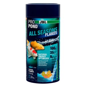 JBL Propond AllSeasons Flakes Teichfutter für vitales Wachstum und Energie.