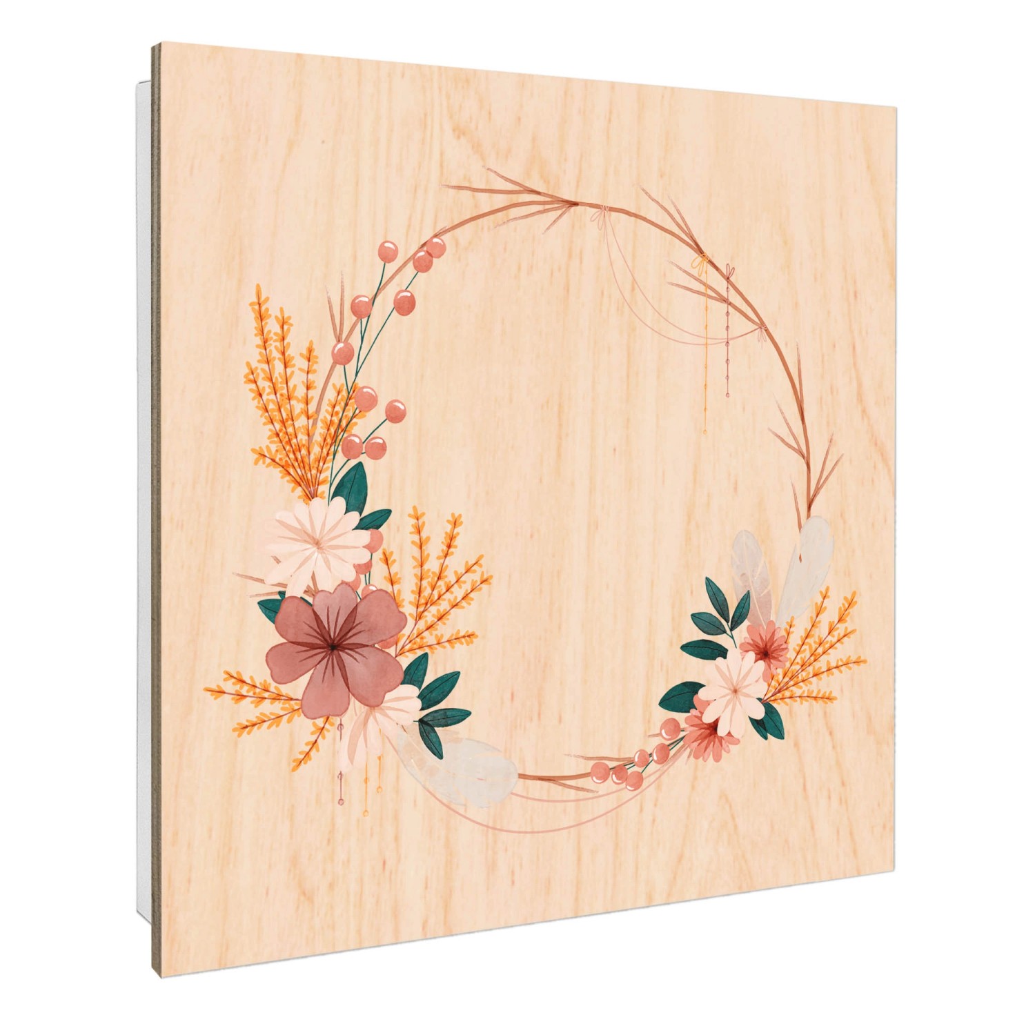 Banjado Großer Schlüsselbox Holz 30x30cm Weiß Scharnier Rechts 50 Haken Sch günstig online kaufen