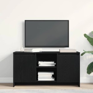 Schwarzer vidaXL TV-Schrank (102 cm) aus Holzwerkstoff mit Stauraum für Wohnzimmer.