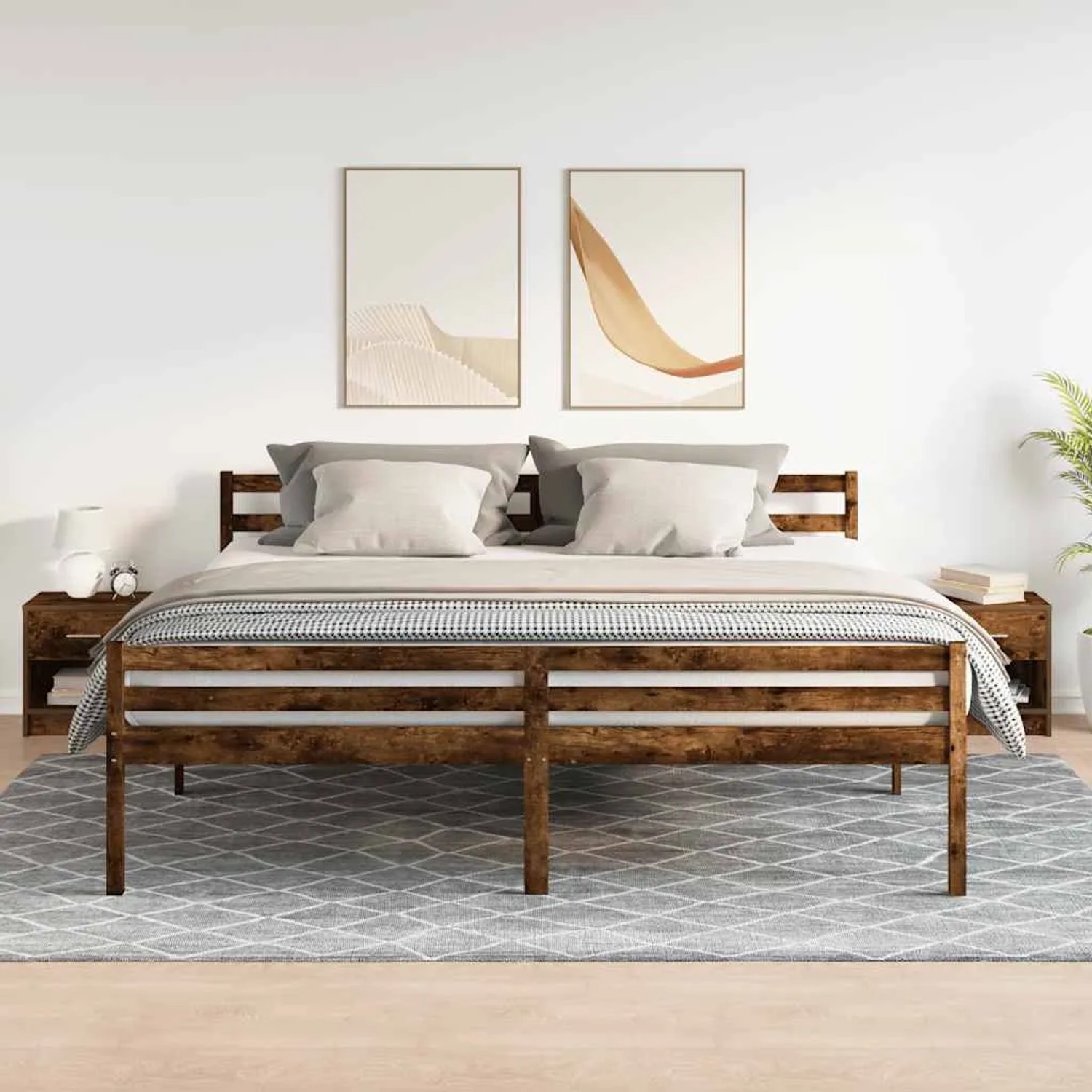 vidaXL Nachttische 2 Stk, mit Schublade Räuchereiche 39x28x41 cm 858758_3