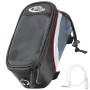 Tectake Fahrradtasche mit Rahmenbefestigung, wasserabweisend, schwarz, grau und rot.