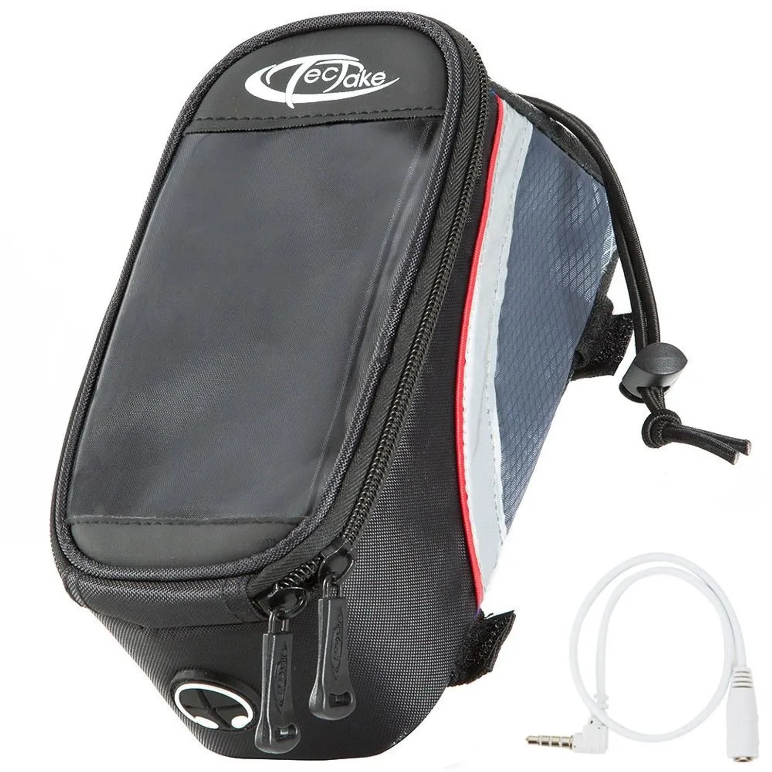 Tectake Fahrradtasche  Mit Rahmenbefestigung Wasserabweisend 20 x 9 5 x 10 cm 20 x 9 50 x 10 cm Schwarz Grau Rot