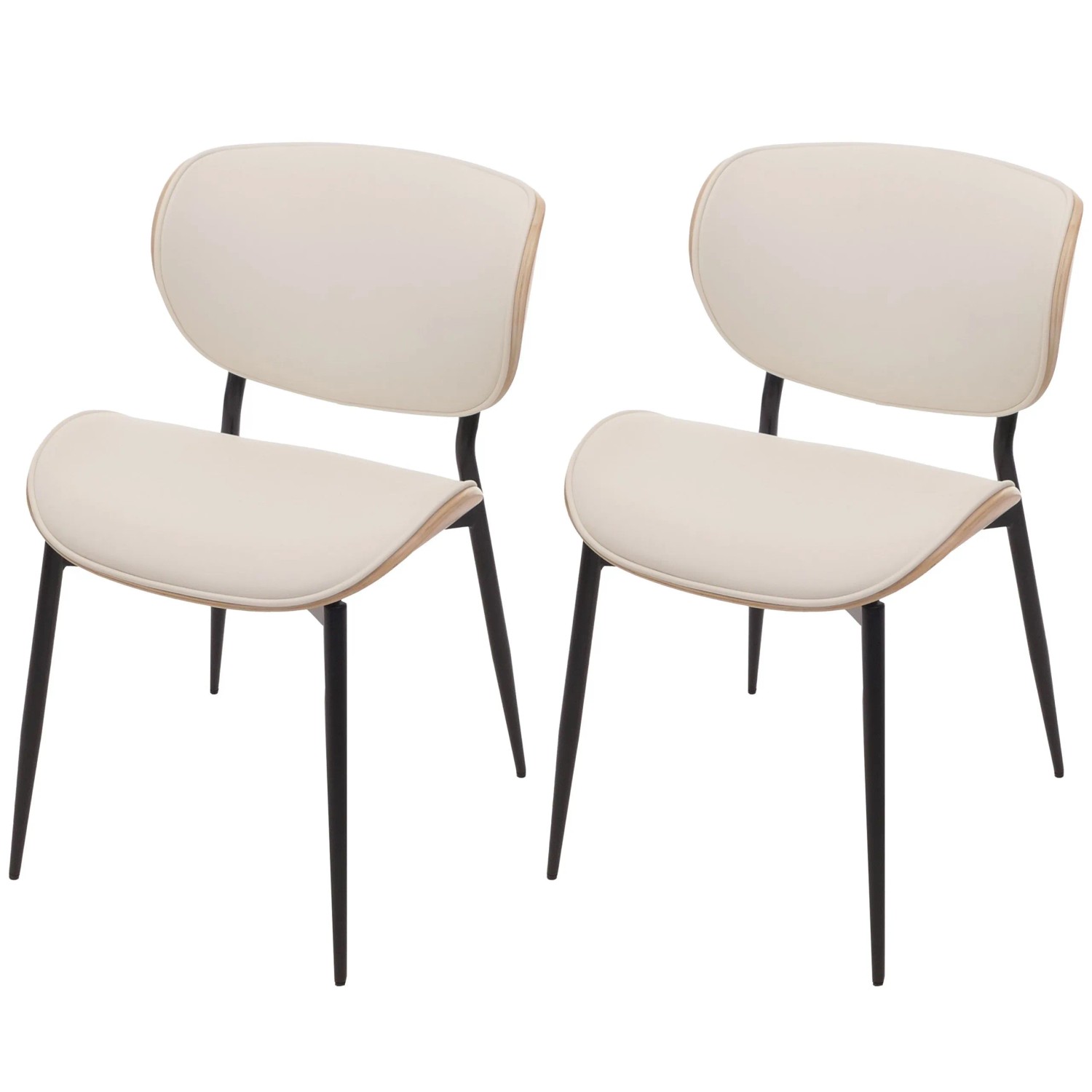 MCW Esszimmerstuhl O45 2er-Set Natur Weiß