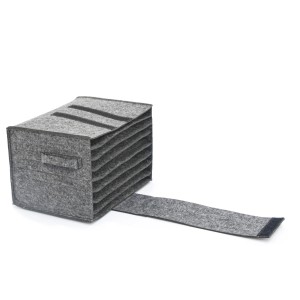 DuneDesign Tellerhalter für 8 Teller, anthrazit, aus Filz für Camping & Wohnmobil.