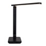Schwarze LED-Tischleuchte Mover von Näve, moderne Schreibtischlampe mit Farbwechsel und USB-Ladefunktion.