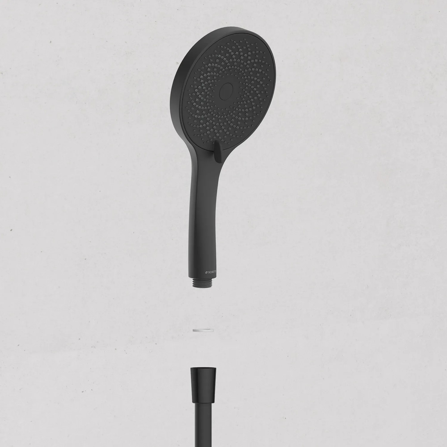 Schütte Handbrause-Set Raven, Schwarz Matt, mit Brauseschlauch. Modernes Design für Ihr Badezimmer.