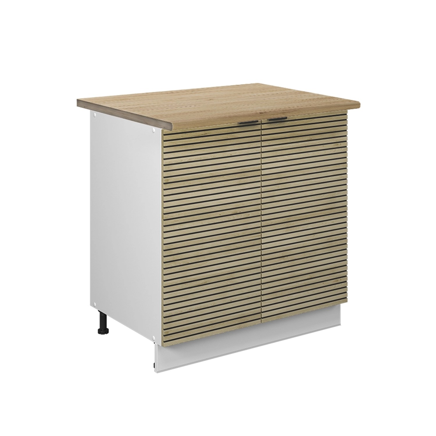 Vicco Spülenunterschrank Fame-Line Eiche Paneel 80 cm mit Regal AP Eiche
