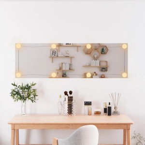 vidaXL Wandspiegel mit LED-Leuchten 30x100 cm Glas Rechteckig 3189151
