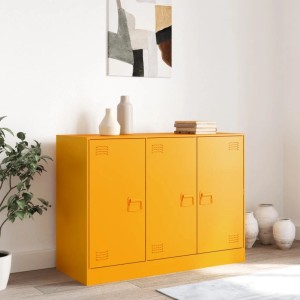 vidaXL Sideboard Senfgelb 99x39x73 cm Stahl 841724