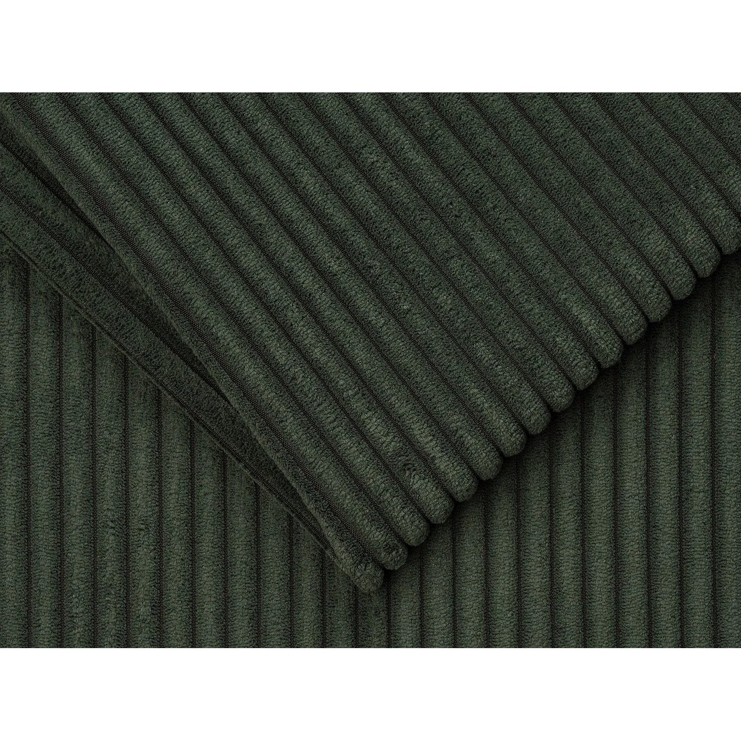 Tannengrüner Cordstoff mit gerippter Textur, Detailansicht des Materials für den Vente-unique Schlafsessel Loreto.