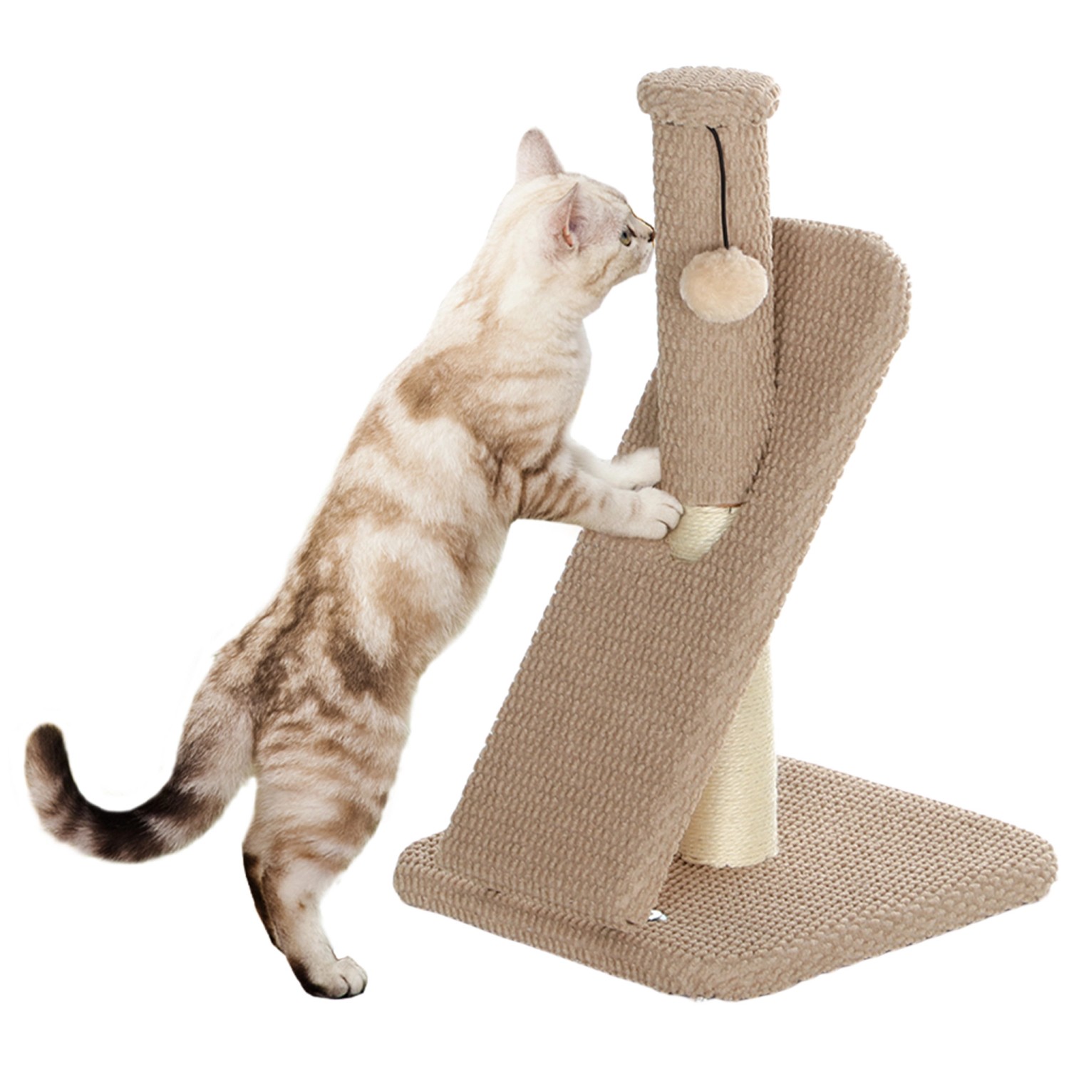 PawHut Kratzstamm Spanplatte Polyester Braun 33L x 33B x 54H cm