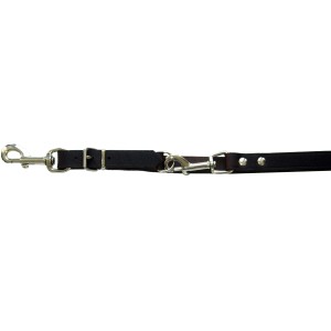Schwarze Heim Hunde-Vorführleine aus Softleder, 240 cm lang und 20 mm breit.