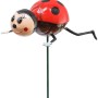 Deko-Gartenstecker Marienkäfer, 45 cm hoch, aus Kunststoff für Garten, Beet, Balkon und Terrasse.
