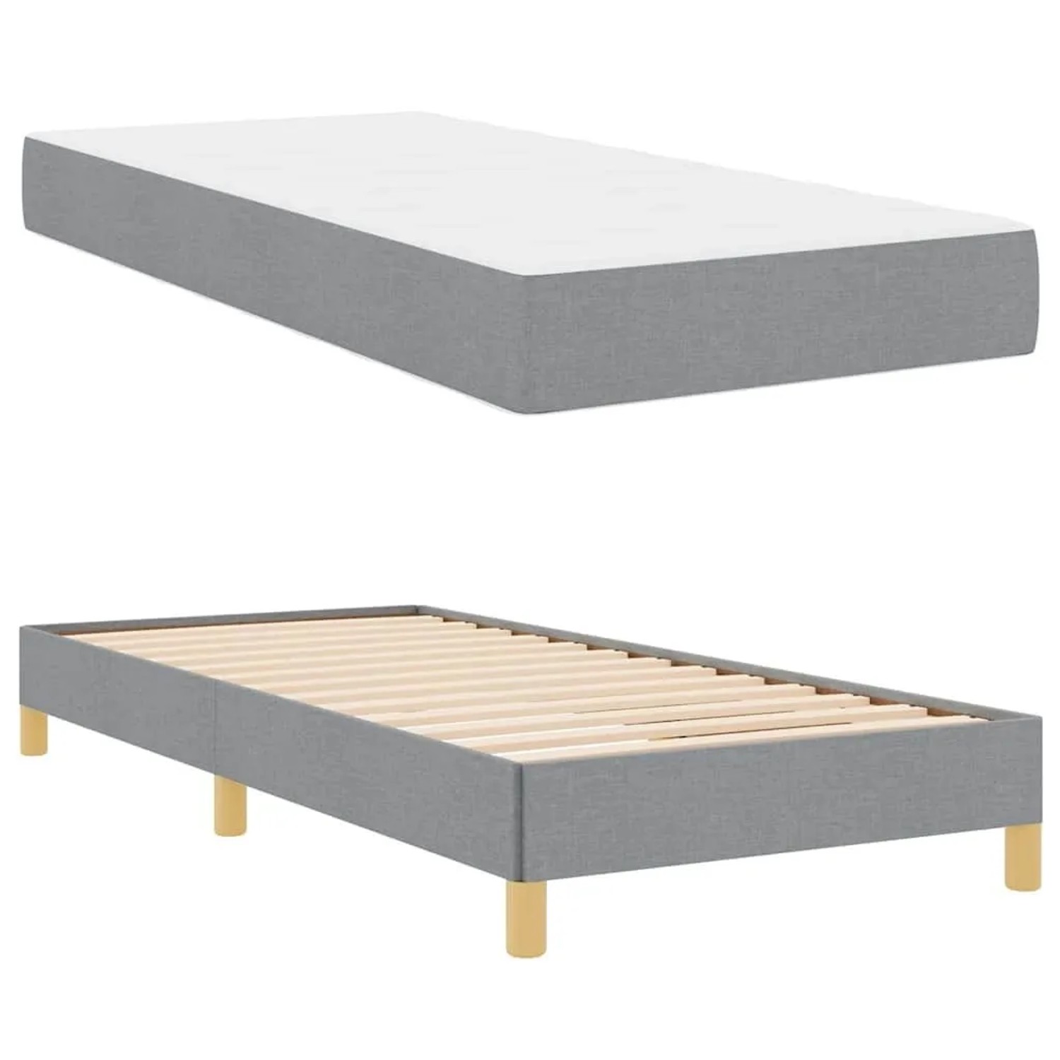 vidaXL Boxspringbett Hellgrau 90 x 190 cm Stoff 3398528 günstig online kaufen