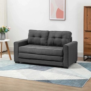 HOMCOM Schlafsofa 2-Sitzer mit Schlaffunktion 147,5 x 75 x 85 cm